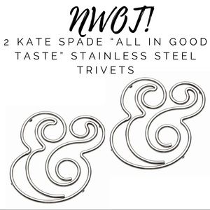 2 kate spade new york “All in Good Taste” Stainless Steel Ampersand Triv…